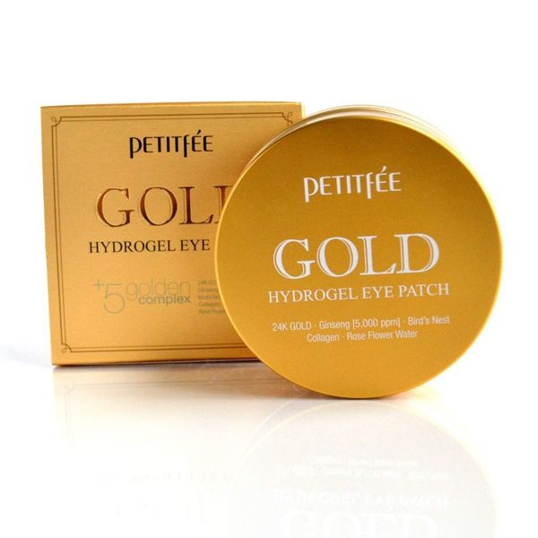 Патчи для век Petitfee +5 Golden Complex Hydrogel Eye Patch с золотом, 60 шт