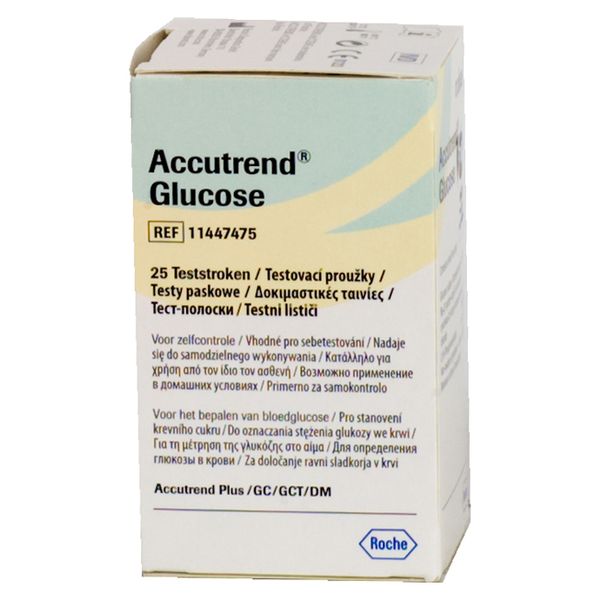 Тест-полоски Аккутренд (Accutrend) глюкоза №25