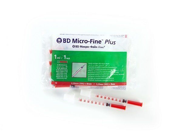 Шприцы одноразовые инсулиновые БД Микро-Файн плюс (U-40)  1 мл