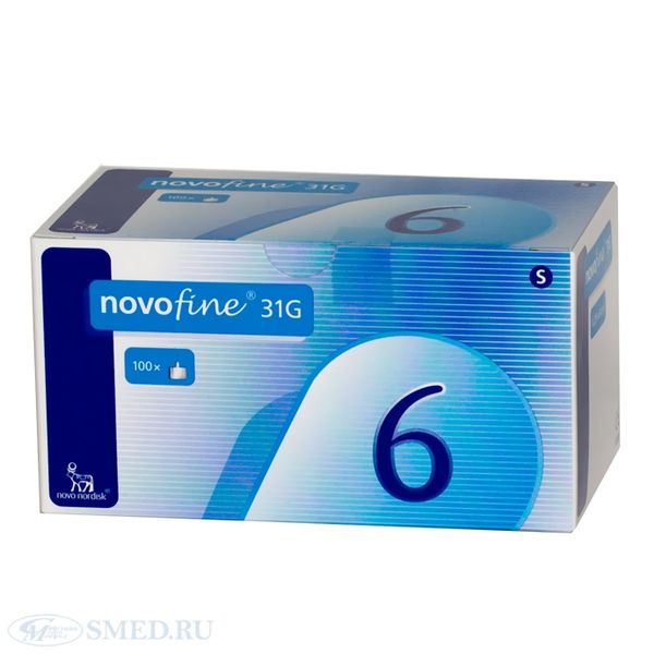 Иглы Новофайн 6 мм (NovoFine, 100 штук)